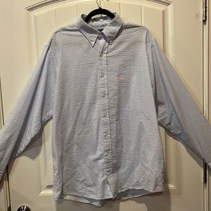 Men’s Over Under Seersucker Dress Shirt, XL